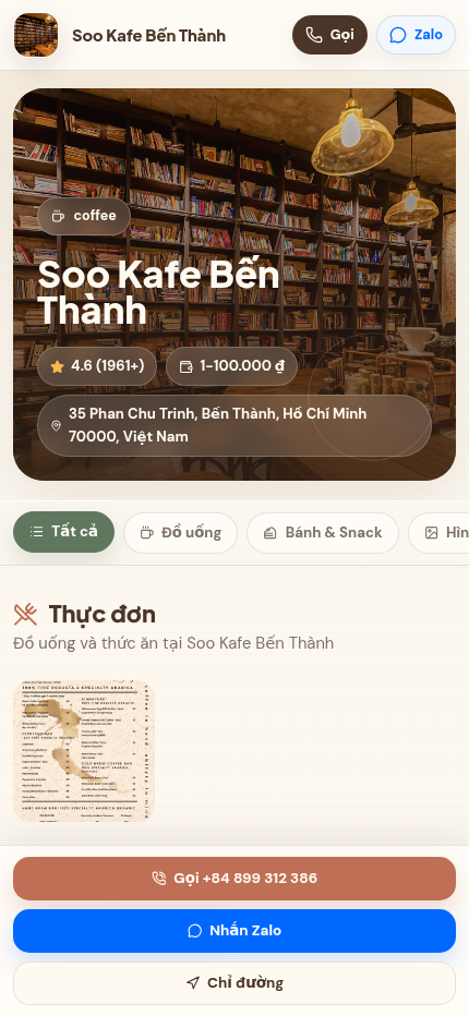 Template Café Hiện Đại